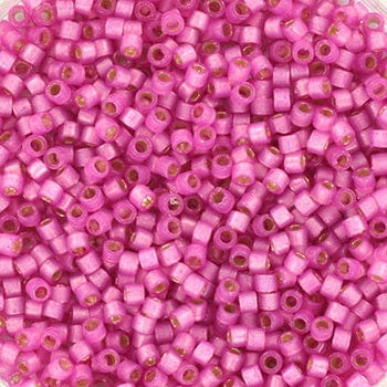 creabead miyuki beads Miyuki Delica Perler, DB 2174, Duracoat, Semi frosted, Silverlined dyed pink, 11/0