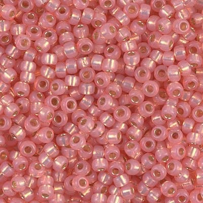 Creabead miyuki beads Miyuki seed beads 11/0 - silverlined dyed alabaster salmon 642