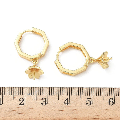 Creol kantet til top/anboret perle, forgyldt langtidsholdbar Messing (26mm) - Uniq Perler - 115687