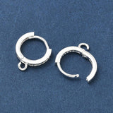 Creole – With Zirconia, Long-lasting Silver-plated (14x12mm) - Uniq Perler - 117326