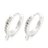 Creole – With Zirconia, Long-lasting Silver-plated (14x12mm) - Uniq Perler - 117326