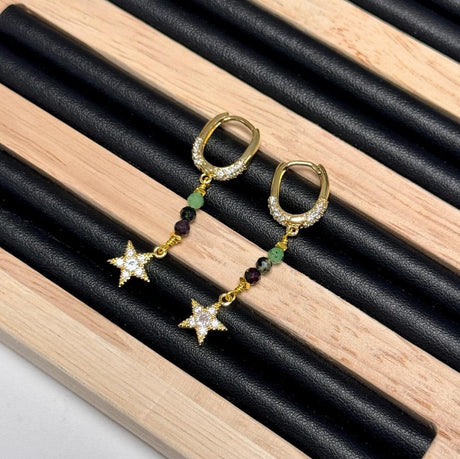 Creol Med Zirkonia Sten – 18K Forgyldt (17x12,5x4mm) - Uniq Perler - 25473