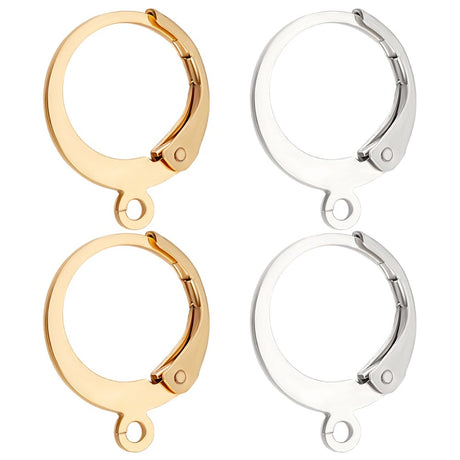 Creol Ørekroge i Stål – Sølv & Guld (12x14mm, 100 stk.) - Uniq Perler - 116013