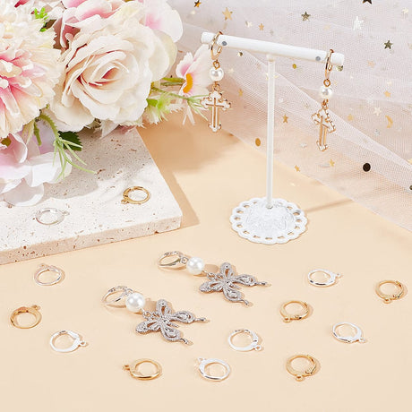 Creol Ørekroge i Stål – Sølv & Guld (12x14mm, 100 stk.) - Uniq Perler - 116013