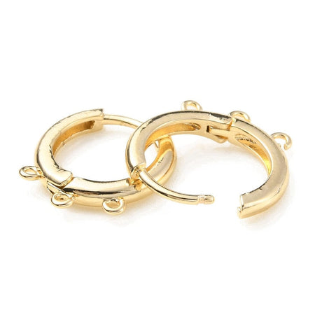 Creoler Med 3 Loops/Øjne Til Vedhæng - 18K Forgyldt (17x16mm) - Uniq Perler - 111541