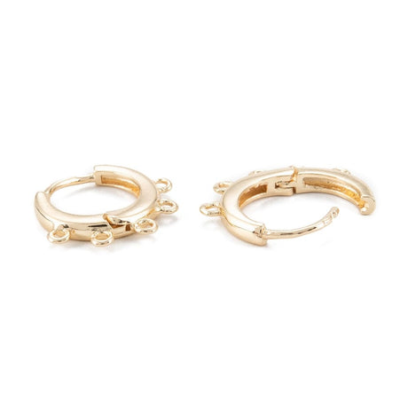 Creoler Med 5 Loops/Øjer - 14K Forgyldt (15x17mm) - Uniq Perler - 111542