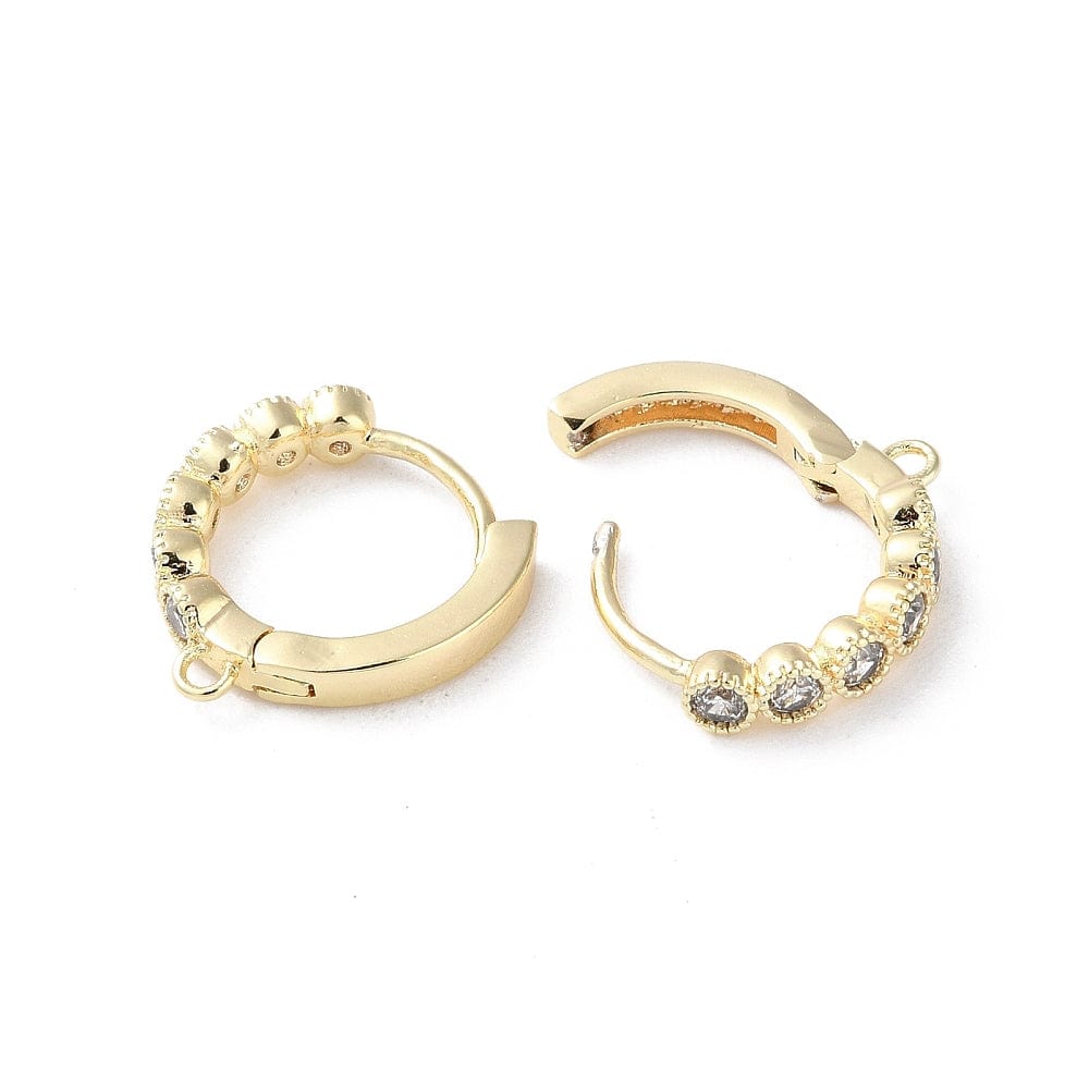 Creoler Med 6 Zirkonia Sten - 18K Forgyldt (14x13mm) - Uniq Perler - 112718