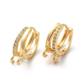 Hoops With Double Loop - 18K Gold-plated (17x15mm) - Uniq Perler - 0001489638