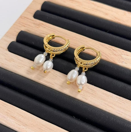 Creoler Med Dobbelt Loop - 18K Forgyldt (17x15mm) - Uniq Perler - 0001489638