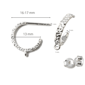 Creolen Mit gehämmerter Oberfläche - Sterling Silber 925 (13mm) - Uniq Perler - 873222