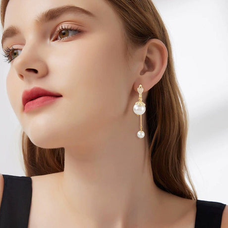 Creoler med Hjerte & Zirkonia – 18K Guldbelagt (14mm, 1 par.) - Uniq Perler - 122125