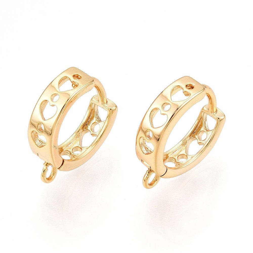 Creoler Med Hjertemønster – 18K Forgyldt (12x11x3mm) - Uniq Perler - 116136