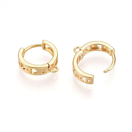 Creoler Med Hjertemønster – 18K Forgyldt (12x11x3mm) - Uniq Perler - 116136