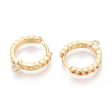 Creoler Med Kædemønster – 18K Forgyldt (14x13mm) - Uniq Perler - 116116