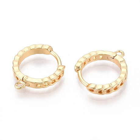 Creoler Med Kædemønster – 18K Forgyldt (14x13mm) - Uniq Perler - 116116