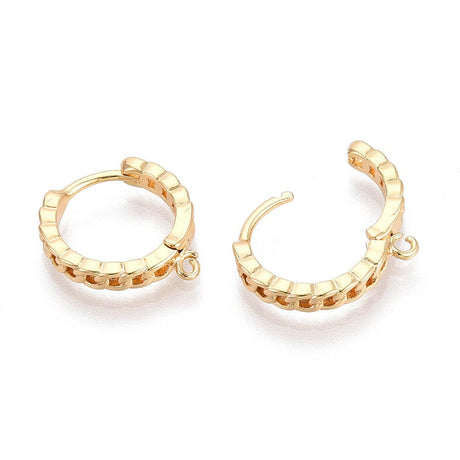 Creoler Med Kædemønster – 18K Forgyldt (14x13mm) - Uniq Perler - 116116