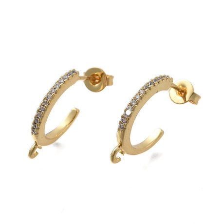 Creoler Med Klare Zirkonia Sten – 18K Langtidsholdbar Forgyldt Messing (16,5x15mm) - Uniq Perler - 