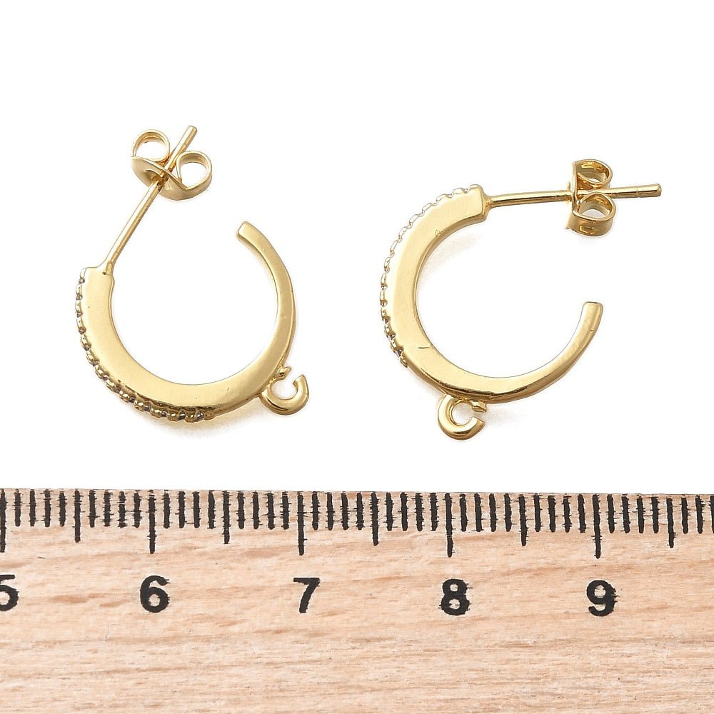 Creoler Med Klare Zirkonia Sten – 18K Langtidsholdbar Forgyldt Messing (16,5x15mm) - Uniq Perler - 