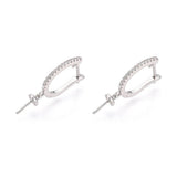 Creoler Med Kubisk Zirkonia – Platinbelagt Messing (25x12x4mm) - Uniq Perler - 119083