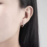 Creoler Med Mønster Og Klare Zirkonia Sten, Forsølvet - Uniq Perler - 934191