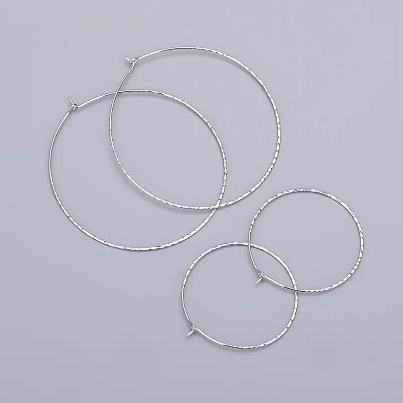 Creoler Med Mønster – Sterling Sølv 925 (20mm) - Uniq Perler - 0001489368