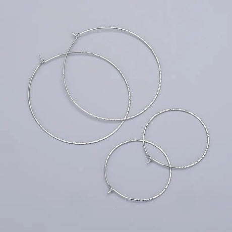 Creoler Med Mønster – Sterling Sølv 925 (20mm) - Uniq Perler - 0001489368