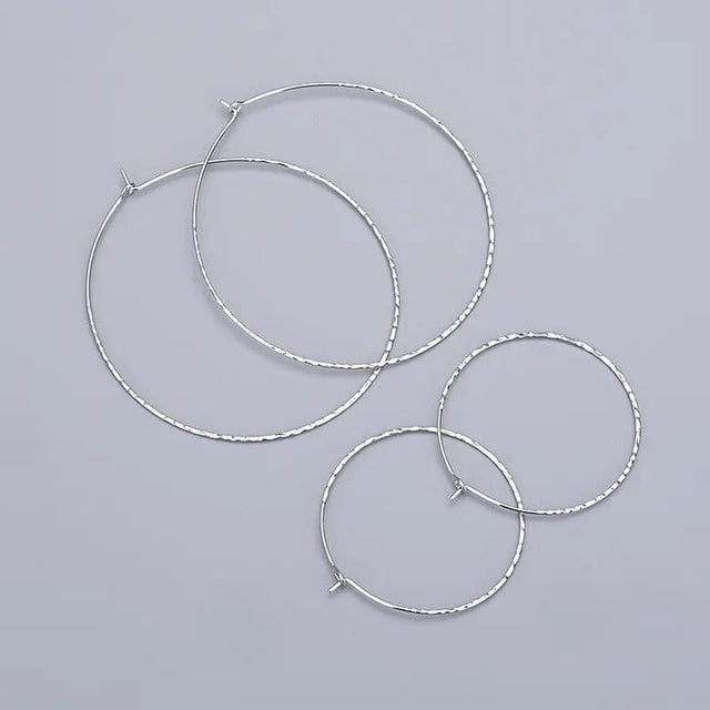 Creoler Med Mønster – Sterling Sølv 925 (20mm) - Uniq Perler - 0001489368