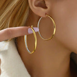 Creoler med Zirkonia – 18K forgyldt (43mm) - Uniq Perler - 116054