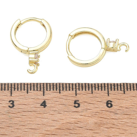 Creoler Med Zirkonia – 18K Langtidsholdbar Forgyldt Messing (20x4x13mm) - Uniq Perler - 124712