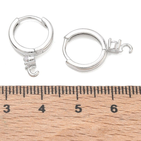 Creoler Med Zirkonia – Langtidsholdbar Platinbelagt Messing (20x4x13mm) - Uniq Perler - 125008