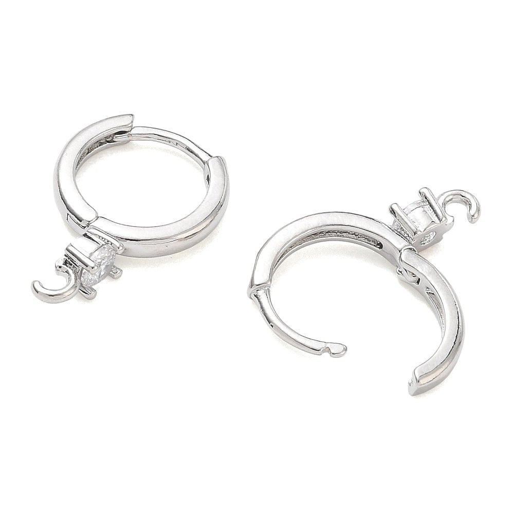 Creoler Med Zirkonia – Langtidsholdbar Platinbelagt Messing (20x4x13mm) - Uniq Perler - 125008