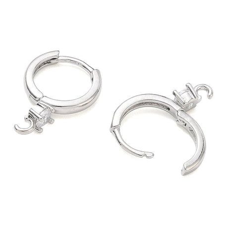 Creoler Med Zirkonia – Langtidsholdbar Platinbelagt Messing (20x4x13mm) - Uniq Perler - 125008