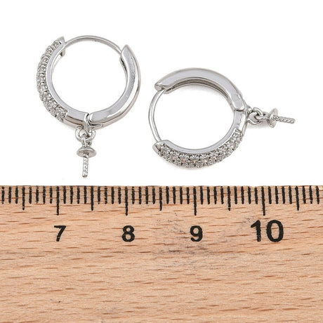 Creoler Med Zirkonia – Langtidsholdbar Platinbelagt Messing (22x15,5x3,5mm) - Uniq Perler - 124229