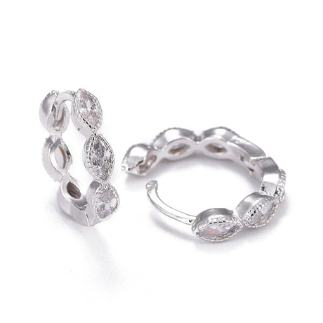 Creoler med Zirkonia – Langtidsholdbar, Platinfarvet (15,5x13,5mm) - Uniq Perler - 115209