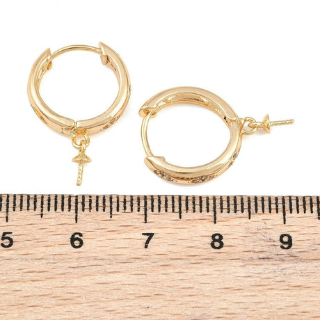 Creoler Med Zirkonia Og Bail – 18K Forgyldt Messing (22x15x3,5mm) - Uniq Perler - 123975