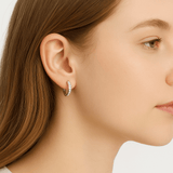 Creoler med Zirkonia – Platinfarvet (14x1,5mm) - Uniq Perler - 115859