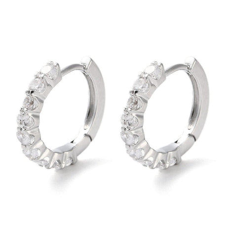 Creoler med Zirkonia – Platinfarvet (14x1,5mm) - Uniq Perler - 115859