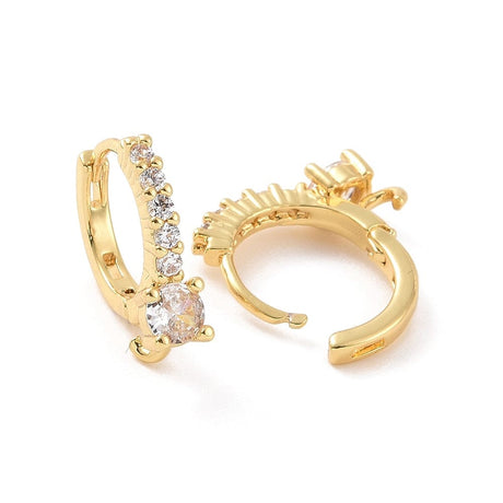 Creoler Med Zirkonia Sten - 18K Forgyldt (15,5x14mm) - Uniq Perler - 111545