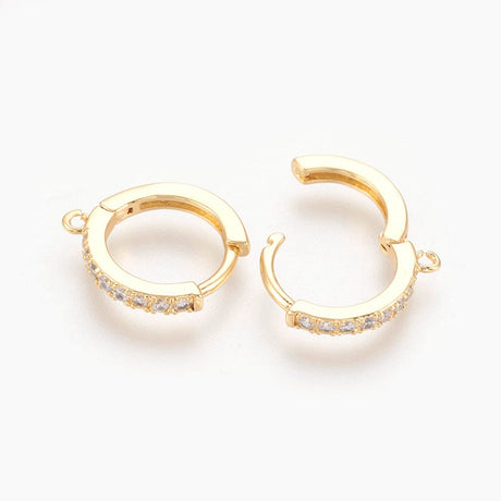 Creoler Med Zirkonia Sten - 18K Forgyldt (16x14mm) - Uniq Perler - 0000014776