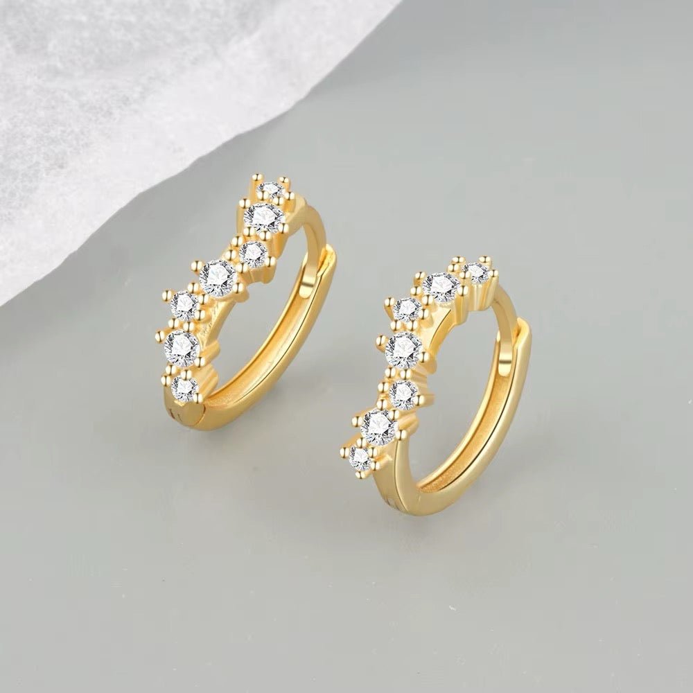 Creoler Med Zirkonia Sten - 18K forgyldt messing (16mm) - Uniq Perler - 