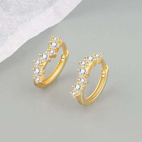 Creoler Med Zirkonia Sten - 18K forgyldt messing (16mm) - Uniq Perler - 