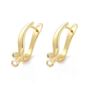 Hoops With Zirconia Stones - Long-Lasting Gold Plated (18.5mm) - Uniq Perler - 113000
