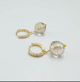 Creoler Med Zirkonia Sten Og Øje - 18K Forgyldt (13,5x12,5mm) - Uniq Perler - 112717