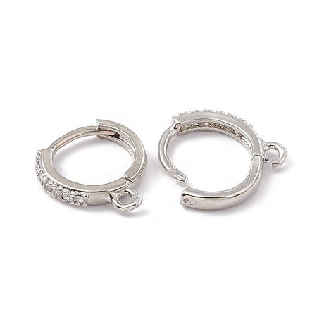 Creoler Med Zirkonia Sten - Platin (13x12,5mm) - Uniq Perler - 1111490206