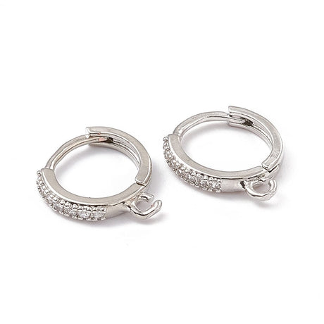 Creoler Med Zirkonia Sten - Platin (13x12,5mm) - Uniq Perler - 1111490206