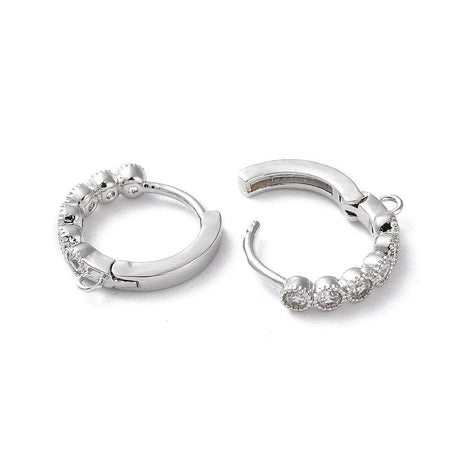 Creoler Med Zirkonia Sten - Platinium (14x13mm) - Uniq Perler - 112719