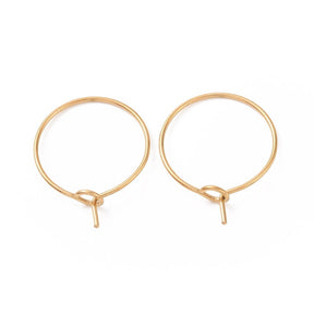 Creoler/Hoops - Forgyldt (25mm) 6 eller 10 Par - Uniq Perler - 0000012206