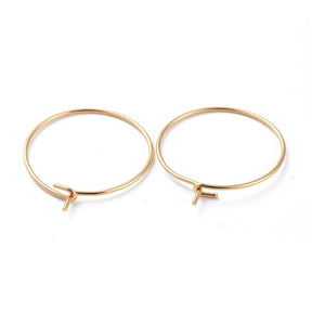 Hoops/Hoops - Gold-plated Steel (20mm) 10 Pairs - Uniq Perler - 13433