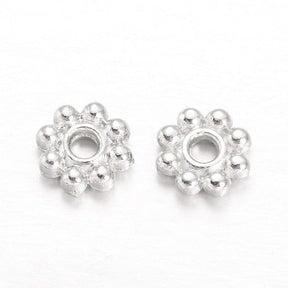 Daizy Glass Beads – Silver-plated (5x1.5mm), 20 pcs - Uniq Perler - 113276