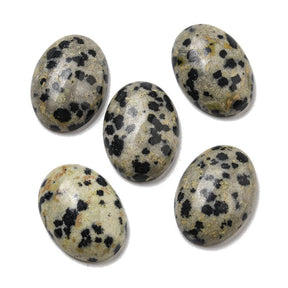 Dalmatiner Jaspis Cabochoner – Ovale (13x18mm) 1 stk - Uniq Perler - 